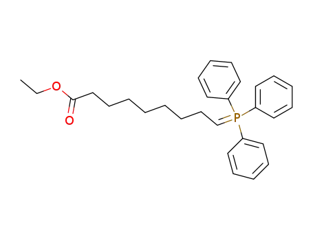 Molecular Structure of 135924-65-1 (Nonanoic acid, 9-(triphenylphosphoranylidene)-, ethyl ester)