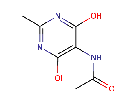 Molecular Structure of 98797-16-1 (N-(4,6-dihydroxy-2-methylpyrimidin-5-yl)acetamide)