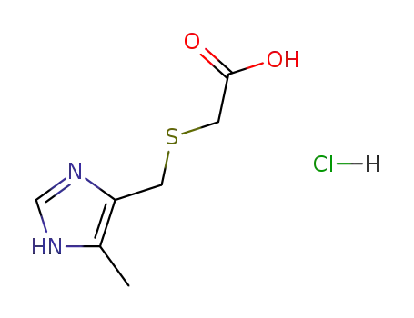 Molecular Structure of 112528-45-7 (Acetic acid, [[(5-methyl-1H-imidazol-4-yl)methyl]thio]-,
monohydrochloride)