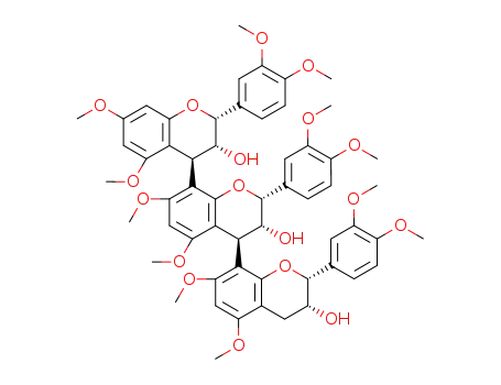 (2R,3R,4R,2'R,3'R,4'S,2''R,3''R)-2,2',2''-Tris-(3,4-dimethoxy-phenyl)-5,7,5',7',5'',7''-hexamethoxy-3,4,3',4',3'',4''-hexahydro-2H,2'H,2''H-[4,8';4',8'']terchromene-3,3',3''-triol