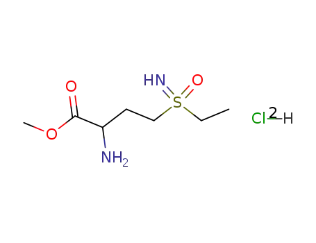 Molecular Structure of 139895-38-8 (Butanoic acid, 2-amino-4-(S-ethylsulfonimidoyl)-, methyl ester,
dihydrochloride)