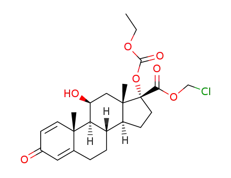 Androsta-1,4-diene-17-carboxylicacid, 17-[(ethoxycarbonyl)oxy]-11-hydroxy-3-oxo-, chloromethyl ester, (11b,17a)-