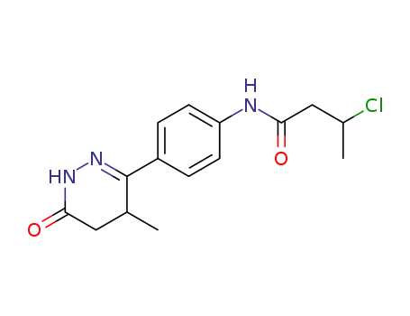 Molecular Structure of 85221-85-8 (Butanamide,
3-chloro-N-[4-(1,4,5,6-tetrahydro-4-methyl-6-oxo-3-pyridazinyl)phenyl]-)