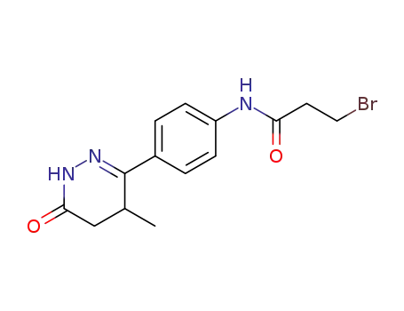 Molecular Structure of 111794-34-4 (Propanamide,
3-bromo-N-[4-(1,4,5,6-tetrahydro-4-methyl-6-oxo-3-pyridazinyl)phenyl]-)