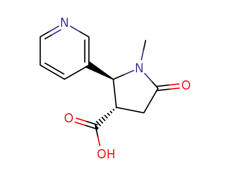 Molecular Structure of 33224-01-0 (TRANS-1-METHYL-4-CARBOXY-5-(3-PYRIDYL)-2-PYRROLIDINONE)