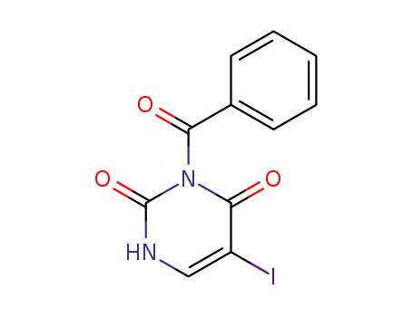 Molecular Structure of 161263-60-1 (2,4(1H,3H)-Pyrimidinedione, 3-benzoyl-5-iodo-)
