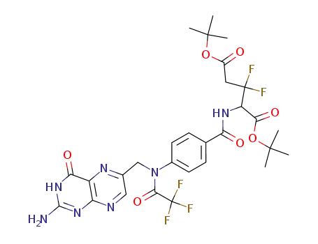 2-{4-[(2-Amino-4-oxo-3,4-dihydro-pteridin-6-ylmethyl)-(2,2,2-trifluoro-acetyl)-amino]-benzoylamino}-3,3-difluoro-pentanedioic acid di-tert-butyl ester