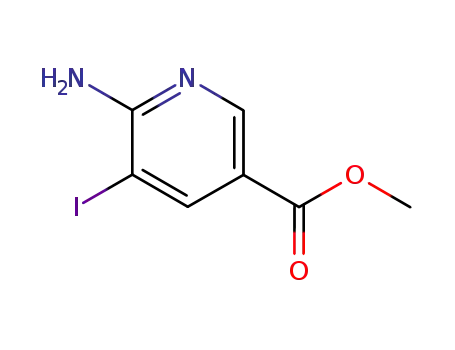 Molecular Structure of 211308-80-4 (6-AMino-5-iodo-nicotinic acid Methyl ester)