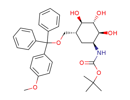 N-(tert-butyloxycarbonyl)-7-(4-monomethoxytrityl)-validamine