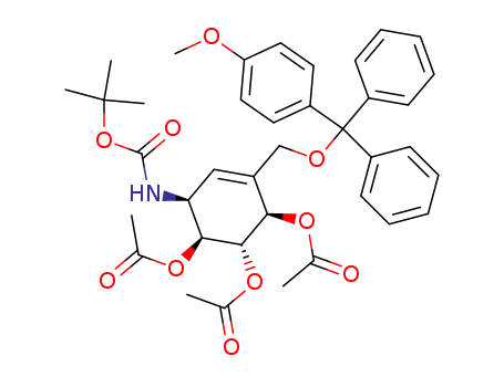 N-(tert-butoxycarbonyl)-4,5,6-tri-O-acetyl-7-(4-monomethoxytrityl)-valienamine