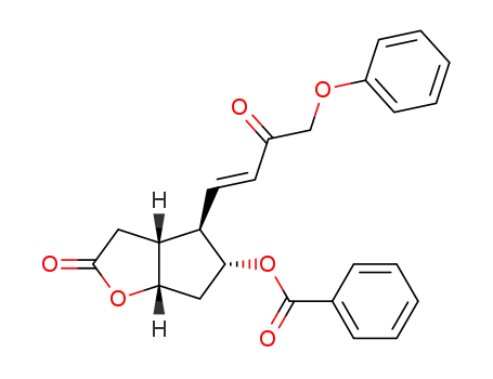 Molecular Structure of 51638-91-6 ((3aR,4R,5R,6aS)-2-oxo-4-((E)-3-oxo-4-phenoxybut-1-en-1-yl)hexahydro-2H-cyclopenta[b]furan-5-yl benzoate)