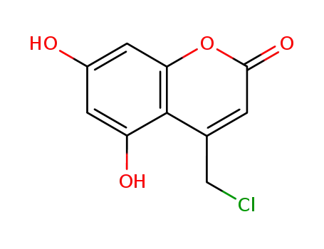 Molecular Structure of 809234-33-1 (4-(ChloroMethyl)-5,7-dihydroxy-2H-chroMen-2-one)