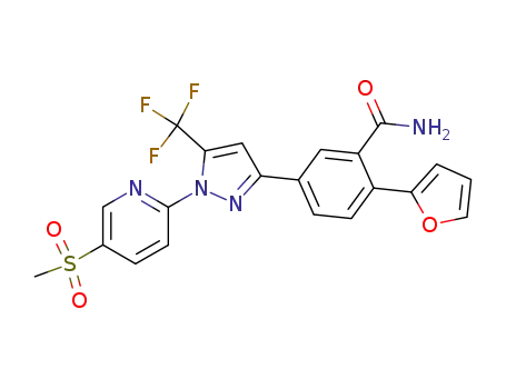 2-furan-2-yl-5-[1-(5-methanesulfonyl-pyridin-2-yl)-5-trifluoromethyl-1H-pyrazol-3-yl]-benzamide