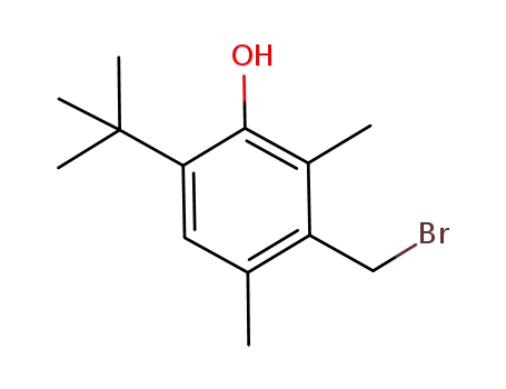 Molecular Structure of 93982-04-8 (3-(bromomethyl)-6-(tert-butyl)-2,4-xylenol)