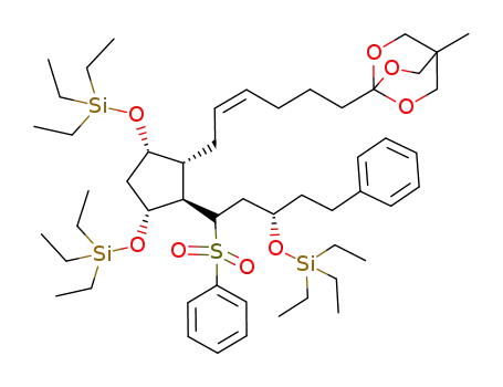 1-{(Z)-6-[(1R,2R,3R,5S)-2-[(3S)-3-(triethylsilyloxy)-5-phenyl-1-(phenylsulfonyl)pentyl]-3,5-bis(triethylsilyloxy)cyclopentyl]hex-4-enyl}-4-methyl-2,6,7-trioxabicyclo[2.2.2]octane