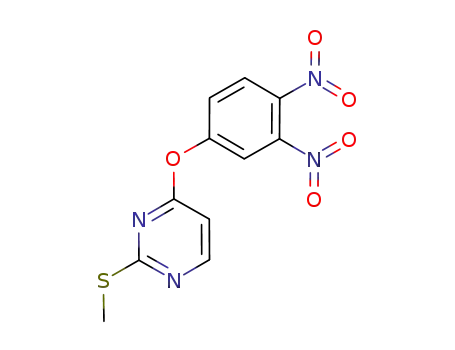 Molecular Structure of 952490-61-8 (4-(3,4-dinitro-phenoxy)-2-methylsulfanyl-pyrimidine)