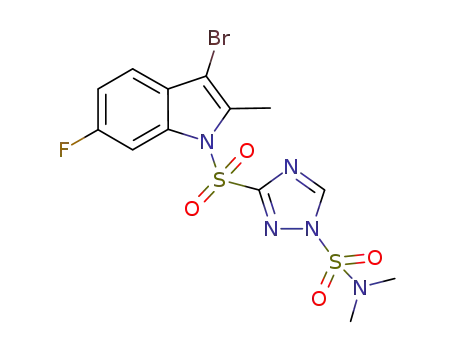 3-((3-Bromo-6-fluoro-2-methyl-1H-indol-1-yl)sulfonyl)-N,N-dimethyl-1H-1,2,4-triazole-1-sulfonamide