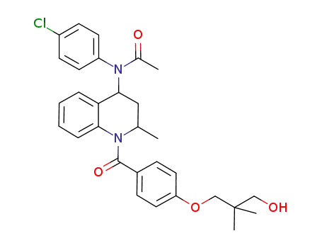 (+/-)-cis-N-(4-chloro-phenyl)-N-{1-[4-(3-hydroxy-2,2-dimethyl-propoxy)-benzoyl]-2-methyl-1,2,3,4-tetrahydro-quinolin-4-yl}-acetamide