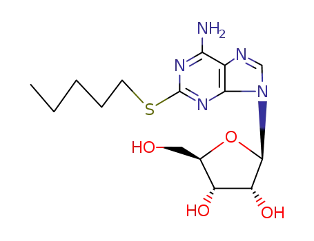 Molecular Structure of 50823-24-0 (Adenosine, 2-(pentylthio)-)