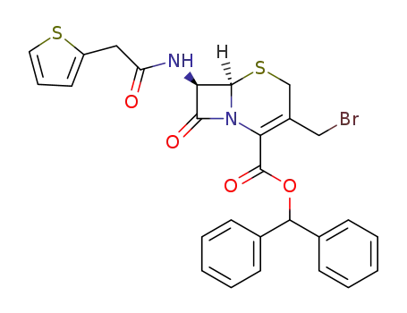 (6R)-3-bromomethyl-8-oxo-7t-(2-thiophen-2-yl-acetylamino)-(6rH)-5-thia-1-aza-bicyclo[4.2.0]oct-2-ene-2-carboxylic acid benzhydryl ester