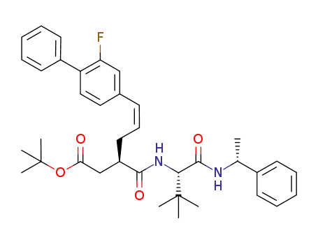 tert-butyl (3R,5Z)-3-({[(1S)-2,2-dimethyl-1-({[(1R)-1-phenylethyl]amino}carbonyl)propyl]amino}carbonyl)-6-[3-fluoro-(4-phenyl)phenyl]hex-5-enoate