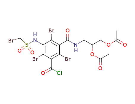 2,4,6-tribromo-5-bromomethanesulfonylamino-3-[N-(2,3-diacetoxypropyl)carbamoyl]benzoyl chloride