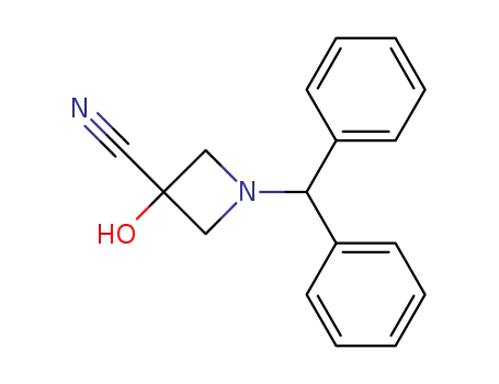 Molecular Structure of 686347-59-1 (3-Azetidinecarbonitrile, 1-(diphenylmethyl)-3-hydroxy-)