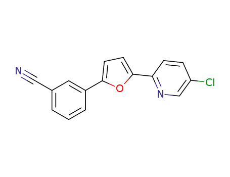 Molecular Structure of 453568-67-7 (Benzonitrile, 3-[5-(5-chloro-2-pyridinyl)-2-furanyl]-)