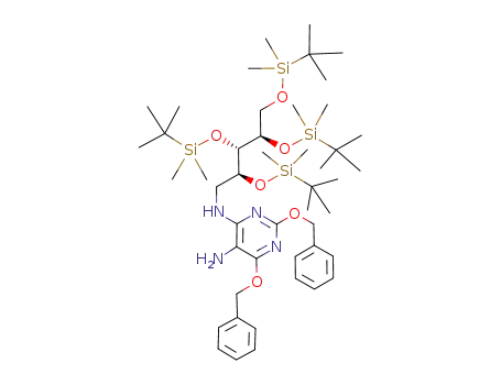 5-amino-2,4-bis(benzyloxy)-6-[2,3,4,5-tetrakis-(O-tert-butyldimethylsilanyl)ribitylamino]pyrimidine