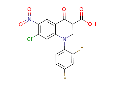 7-chloro-1-(2,4-difluorophenyl)-1,4-dihydro-8-methyl-6-nitro-4-oxoquinolone-3-carboxylic acid