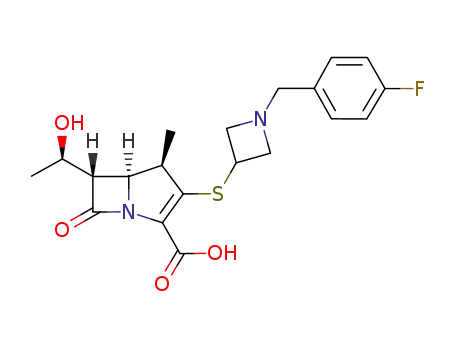 (1R,5S,6S)-2-[(1-(4-fluorobenzyl)azetidin-3-yl)thio]-6-[(R)-1-hydroxyethyl]-1-methyl-carbapen-2-em-3-carboxylic acid