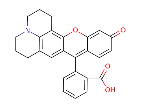 Molecular Structure of 41175-47-7 (Benzoic acid,2-(2,3,6,7-tetrahydro-12-oxo-1H,- 5H,12H-xantheno[2,3,4-ij]quinolizin-9-yl)- )