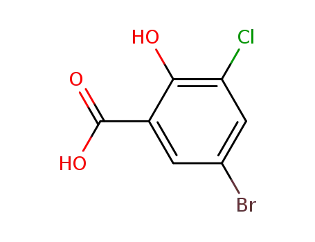 Molecular Structure of 2200-85-3 (5-bromo-3-chloro-2-hydroxybenzoic acid)