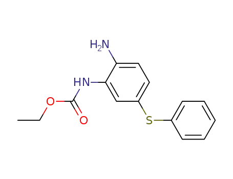 Molecular Structure of 58306-65-3 (Carbamic acid, [2-amino-5-(phenylthio)phenyl]-, ethyl ester)