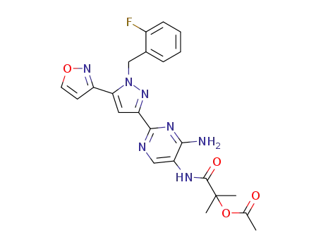 1-((4-amino-2-(1-(2-fluorobenzyl)-5-(isoxazol-3-yl)-1H-pyrazol-3-yl)pyrimidin-5-yl)amino)-2-methyl-1-oxopropan-2-yl acetate