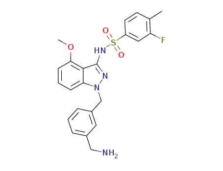N-[1-{[3-(aminomethyl)phenyl]methyl}-4-(methyloxy)-1H-indazol-3-yl]-3-fluoro-4-methylbenzenesulfonamide