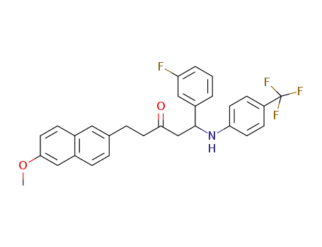 1-(3-fluorophenyl)-5-(6-methoxynaphthalen-2-yl)-1-(4-(trifluoromethyl)phenylamino)pentan-3-one