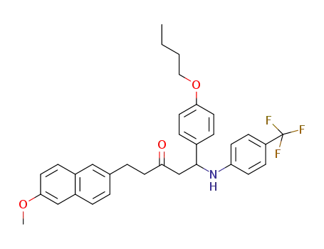 1-(4-butoxyphenyl)-5-(6-methoxynaphthalen-2-yl)-1-(4-(trifluoromethyl)phenylamino)pentan-3-one