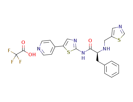 (S)-3-phenyl-N-(5-(pyridin-4-yl)thiazol-2-yl)-2-((thiazol-5-ylmethyl)amino)propanamide trifluoroacetate