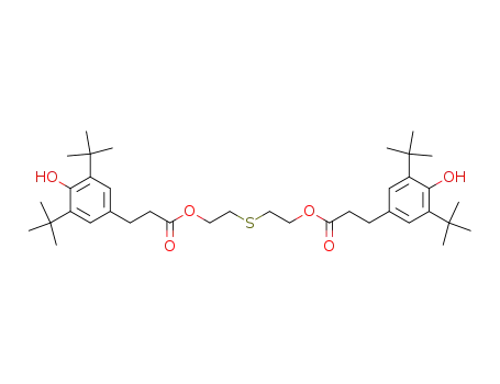 Molecular Structure of 41484-35-9 (3,5-Bis(1,1-dimethylethyl)-4-hydroxybenzenepropanoic acid thiodi-2,1-ethanediyl ester)