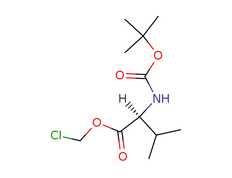 Molecular Structure of 40224-39-3 (L-Valine, N-[(1,1-dimethylethoxy)carbonyl]-, chloromethyl ester)