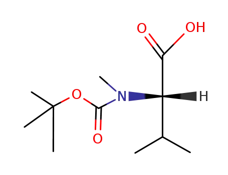 Molecular Structure of 45170-31-8 (L-Valine,N-[(1,1-dimethylethoxy)carbonyl]-N-methyl-)