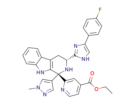 ethyl 2-((1R,3R)-3-(4-(4-fluorophenyl)-1H-imidazol-2-yl)-1-(1-methyl-1H-pyrazol-4-yl)-2,3,4,9-tetrahydro-1H-pyrido[3,4-b]indol-1-yl)isonicotinate