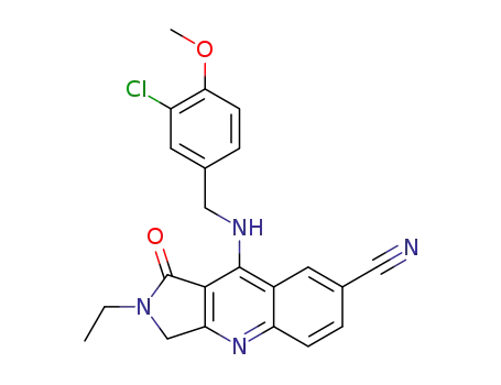 9-((3-chloro-4-methoxybenzyl)amino)-2-ethyl-1-oxo-2,3-dihydro-1H-pyrrolo[3,4-b]quinoline-7-carbonitrile