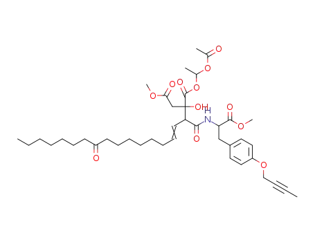 4-methyl 1-(1-acetoxy-ethyl) (S)-2-{(E)-(S)-1-[(S)-2-(4-but-2-ynyloxy-phenyl)-1-methoxycarbonyl-ethylcarbamoyl]-10-oxo-heptadec-2-enyl}-2-hydroxy-succinate
