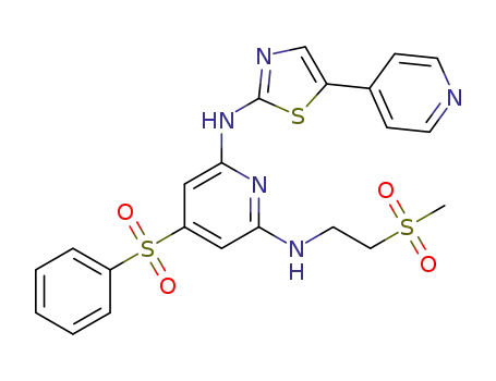 4-benzenesulfonyl-N-(2-methanesulfonylethyl)-N'-(5-pyridin-4-ylthiazol-2-yl)pyridine-2,6-diamine