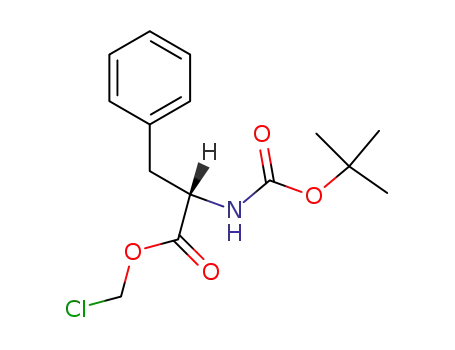 Molecular Structure of 34573-39-2 (L-Phenylalanine, N-[(1,1-dimethylethoxy)carbonyl]-, chloromethyl ester)