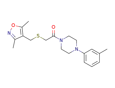 2-(((3,5-dimethylisoxazol-4-yl)methyl)thio)-1-(4-(m-tolyl)piperazin-1-yl)ethanone