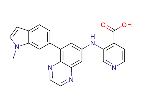 3‐{[8‐(1‐methyl‐1H‐indol‐6‐yl)quinoxalin‐6‐yl]amino}pyridine‐4‐carboxylic acid
