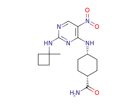 (1s,4s)-4-((2-((1-methylcyclobutyl)amino)-5-nitropyrimidin-4-yl)amino)cyclohexane-1-carboxamide